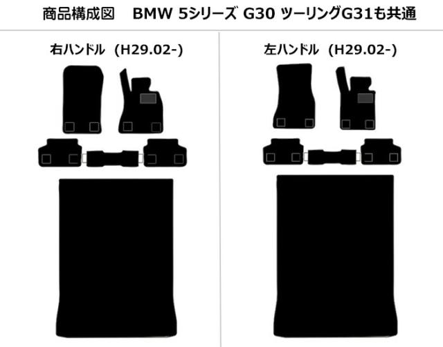 [次世代レザーマット]BMW 5シリーズ G31 ツーリング フロアマット + トランクマット (ラゲッジマット)_1