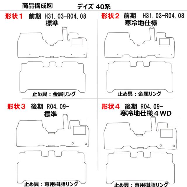 防水マット 日産　新型　デイズ　40系　フロアマット カーボン柄_1