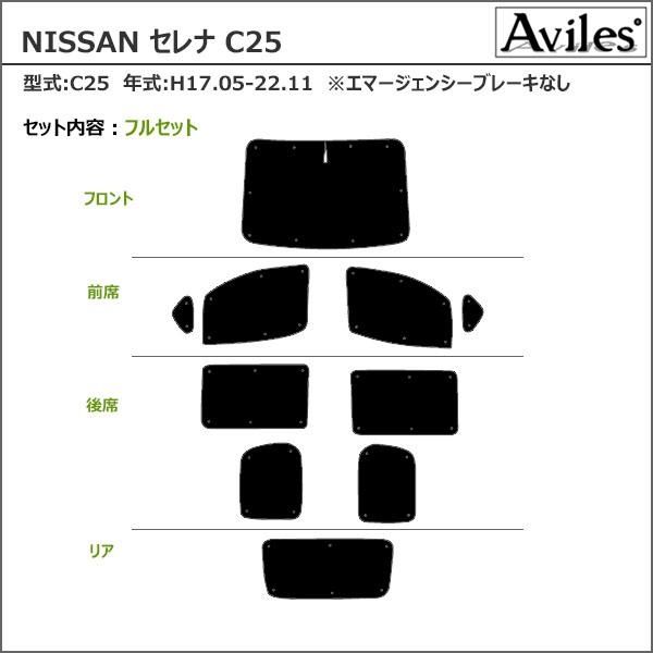 日産 セレナ C25 H17.05〜22.11 サンシェード[カーテン 車中泊 日除け 防寒 目隠し]_1