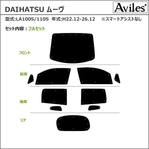 ダイハツ ムーヴ LA100S/110S H22.12〜26.12 サンシェード[カーテン 車中泊 日除け 防寒 目隠し]_1
