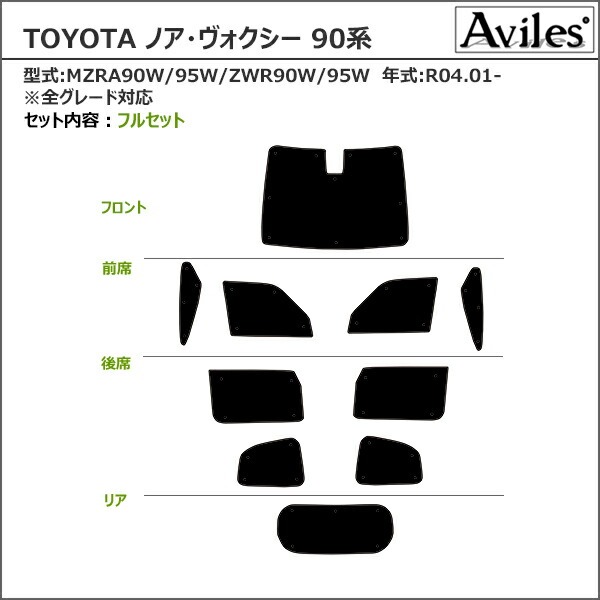 トヨタ ノア ヴォクシー 90系 R04.01〜 サンシェード[カーテン 車中泊 日除け 防寒 目隠し]_1