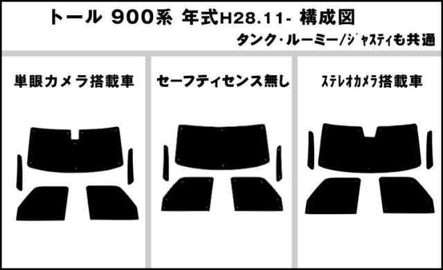 ダイハツ トール M900S/M910S H28.11〜 サンシェード[カーテン 車中泊 日除け 防寒 目隠し]_1