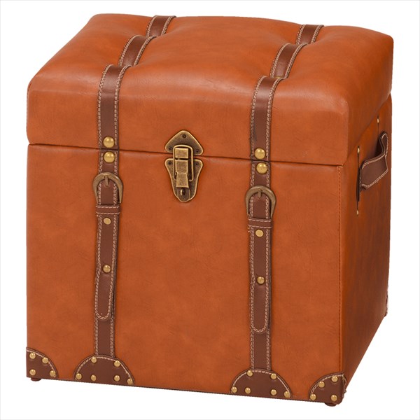 送料無料　チェスターシリーズ　収納スツール(ライトブラウン)　MC-6000LBR