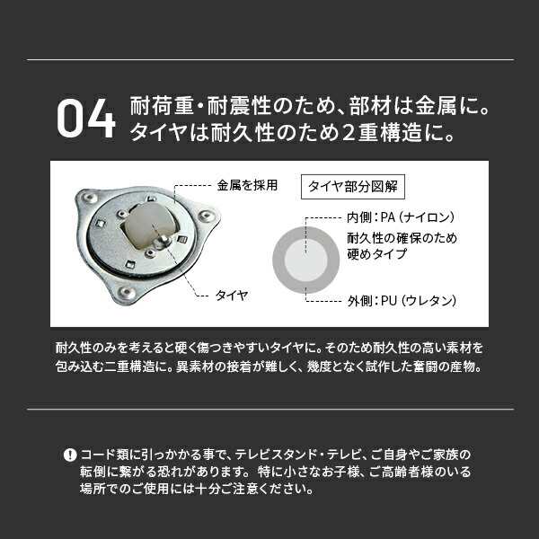 WALLインテリアテレビスタンドV5 ハイタイプ 32〜80v対応 大型テレビ対応 背面収納 コード収納 自立型 キャスター付き テレビ台 テレビスタンド TVスタンド ホワイト ブラック ウォールナット 震度7耐震試験済  EQUALS イコールズの通販は