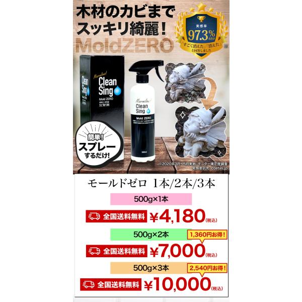 3本 モールドゼロ Mold ZERO 防カビ洗剤 カビ 除去 カビ取り除菌剤 カビ取り用除菌剤 カビとり剤 カビとり 満足良品館 全国送料無料_1