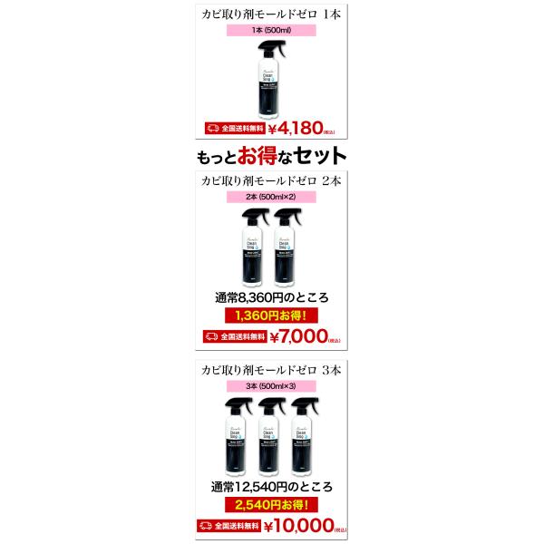 3本 モールドゼロ Mold ZERO 防カビ洗剤 カビ 除去 カビ取り除菌剤 カビ取り用除菌剤 カビとり剤 カビとり 満足良品館 全国送料無料_5