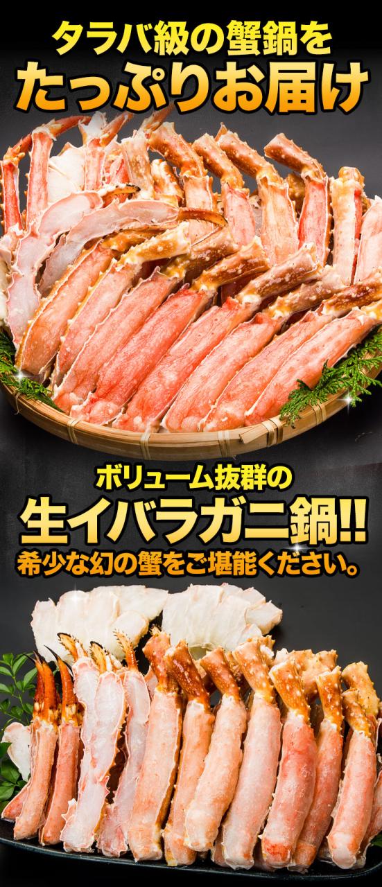 期間限定タイムセール  2kg 生イバラガニモドキお鍋セット 生食不可 イバラガニ いばらがに いばらがにもどき 生イバラ イバラ生 ゴールデンキングクラブ イバラガニポーション タラバガニ  いばらがに鍋 蟹鍋 満足良品館カニ 全国送料無料_3