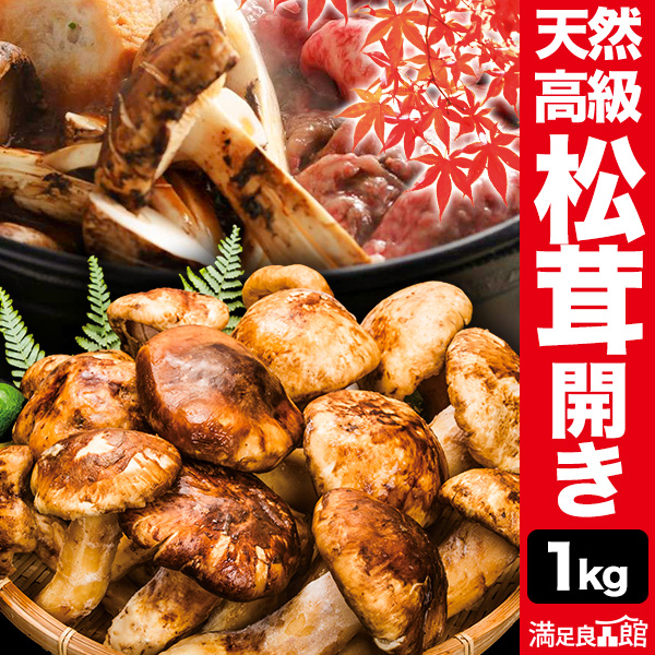 500g 天然松茸(開き) まつたけ マツタケ 松茸ご飯 炊き込みご飯 きのこ お吸い物 冷凍 お土産 お祝い プレゼント ギフト おすすめ 満足良品館 送料無料 9,660円