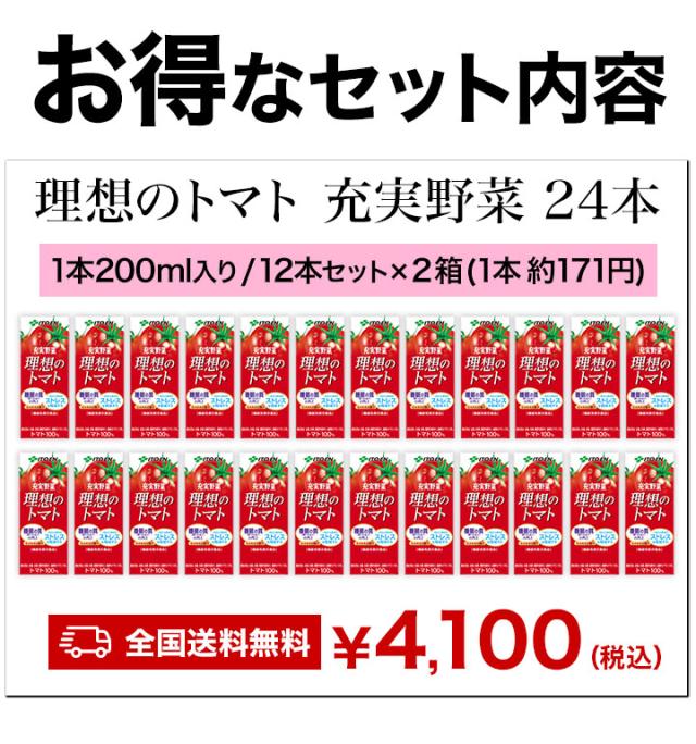 200ml 72本 理想のトマト 充実野菜 伊藤園 紙パック 特定表示食品 トマトジュース トマト GABA リコピン 野菜 野菜ジュース 満足良品館 全国送料無料_6