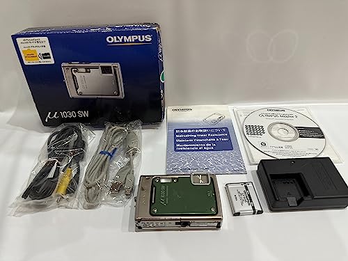 中古】 メタルグリーン OLYMPUS 防水デジタルカメラ μ1030SW