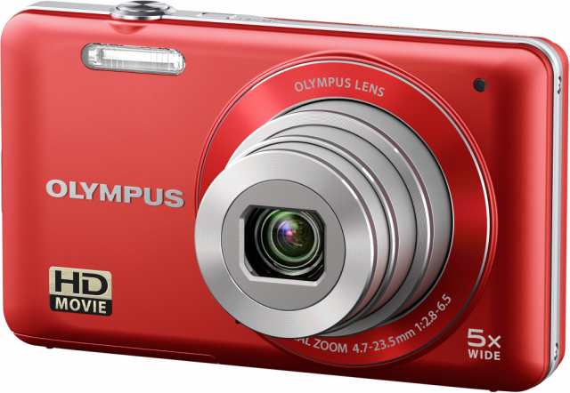 【中古】 OLYMPUS デジタルカメラ VG-120 RED 1400万画素 広角26mm 光学5倍ズーム 3.0型液晶