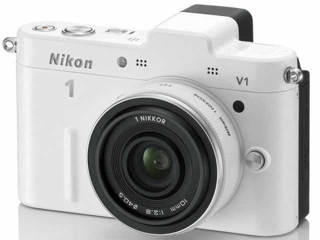 【中古】 ホワイト_薄型レンズキット Nikon ミラーレス一眼カメラ Nikon 1 (ニコンワン) V1 (ブイワン) 薄型レンズキット ホワイトN1 V1U