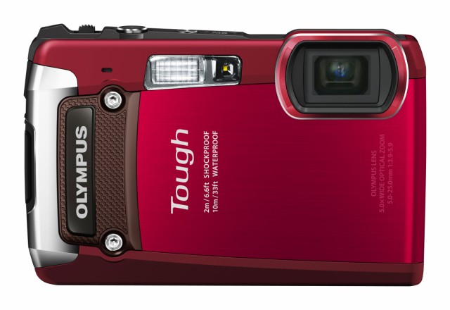 【中古】 レッド OLYMPUS デジタルカメラ TG-820 レッド 10m防水 2m耐落下衝撃 -10℃耐低温 耐荷重100kg 1200万画素 裏面照射型CMOS 光学