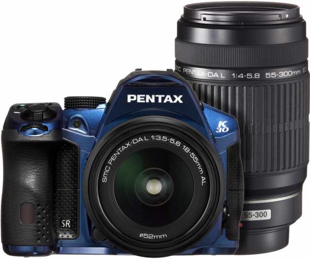 【中古】 クリスタルブルー_ダブルズームキット PENTAX デジタル一眼レフカメラ K-30 ダブルズームキット [DAL18-55mm・DAL55-300mm] ク