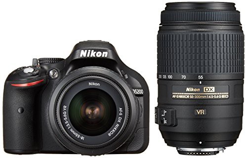 【中古】 ブラック_ダブルズームキット Nikon デジタル一眼レフカメラ D5200 ダブルズームキット AF-S DX NIKKOR 18-55mm f/3.5-5.6G VR/