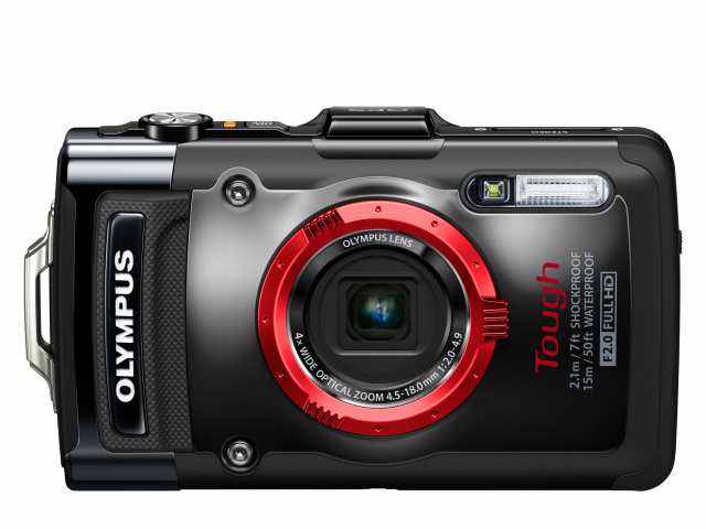 【中古】 ブラック OLYMPUS デジタルカメラ STYLUS TG-2 1200万画素CMOS 15m防水 100kgf耐荷重 ブラック TG-2 BLK