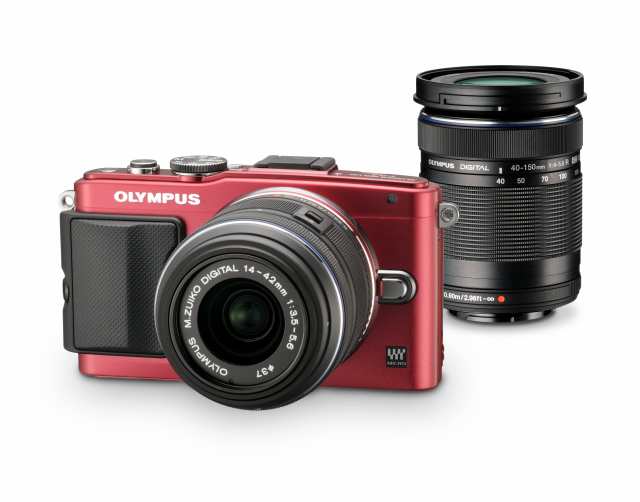 【中古】 レッド_ダブルズームキット OLYMPUS ミラーレス一眼 PEN Lite E-PL6 ダブルズームキット レッド E-PL6 DZKIT RED