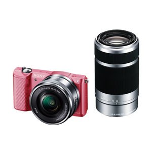 中古】 SONY α5000 ダブルズームレンズキット(ピンク／デジタル一眼)