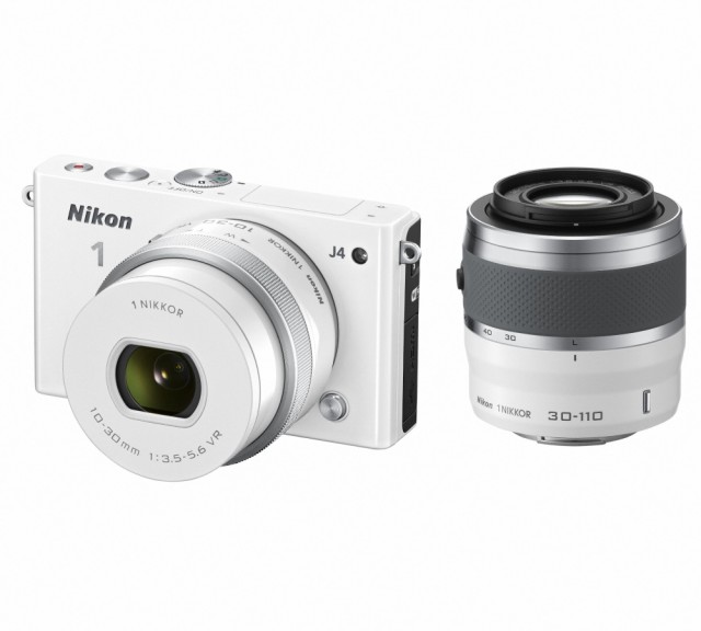 【中古】 ホワイト_ダブルズームキット Nikon ミラーレス一眼 Nikon1 J4 ダブルズームキット ホワイト J4WZWH