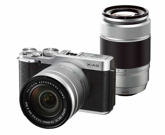 【中古】 通常品_Wズームレンズキット_シルバー FUJIFILM ミラーレス一眼 X-A2 ダブルズームレンズキット シルバー X-A2S1650II/50230II