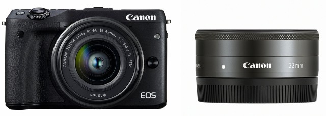 【中古】 通常品_15-45 / 22キット_ブラック Canon ミラーレス一眼カメラ EOS M3 ダブルレンズキット(ブラック) EF-M15-45mm F3.5-6.3 IS