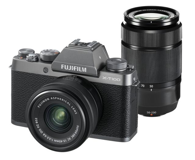 【中古】 ダークシルバー_ダブルズームキット_本体のみ FUJIFILM ミラーレス一眼カメラ X-T100ダブルズームレンズキット ダークシルバー X-T100WZLK-DSの通販は