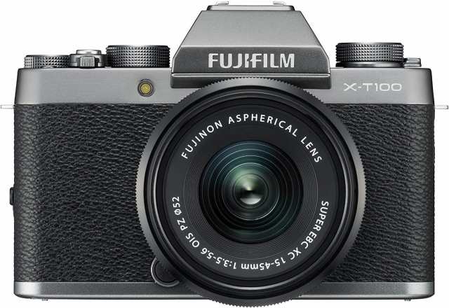 【中古】 ダークシルバー_レンズキット_本体のみ 富士フイルム(FUJIFILM) ミラーレス一眼 X-T100レンズキット ダークシルバー X-T100LK-D