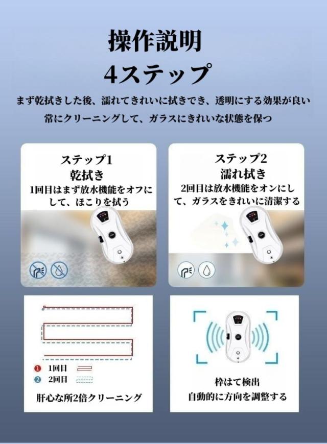 自動水スプレー付きウィンドウクリーナーロボット屋内および屋外ガラ 