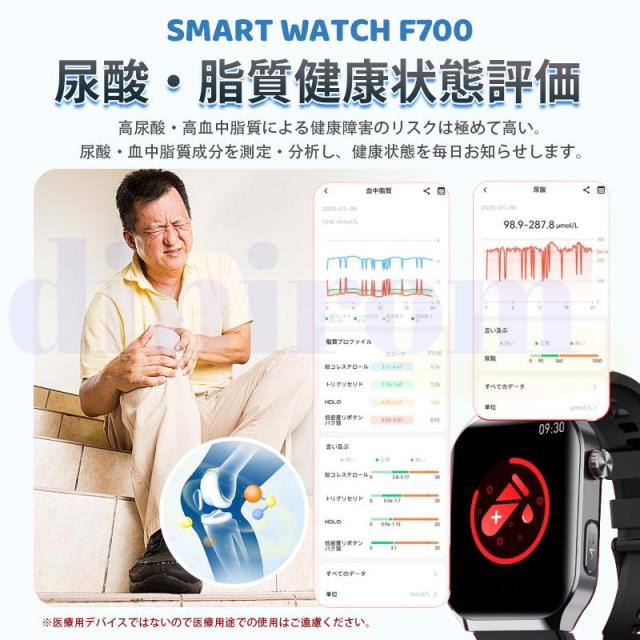 2025最新 スマートウォッチ 医療レベル血糖値評価 通話機能 ECG心電図 血中脂質 尿酸 血圧 心拍数 血中酸素 体温 日本製センサー 父の日_4