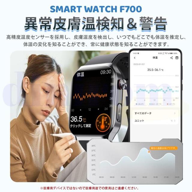 2025最新 スマートウォッチ 医療レベル血糖値評価 通話機能 ECG心電図 血中脂質 尿酸 血圧 心拍数 血中酸素 体温 日本製センサー 父の日_8