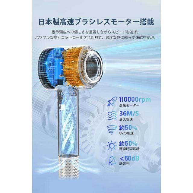 【20%超還元セレクト】ドライヤー ヘアドライヤー 速乾 大風量 冷熱風 恒温 3段階風速 温度調整 時短 超軽量 低騒音 持ち運び 家電 美容家電 ギフト 高級 おしゃれ_9