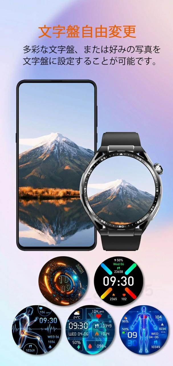 【大特価】スマートウォッチ レディース メンズ 24時間健康管理 1.55インチ大画面 IP67防水 SOS機能 運動モード 歩数計 消費カロリー 心拍数 着信通知 睡眠モード 天気予報 音楽制御 日本製センサー 腕上げ点灯 iPhone/Android対応 6色展開 送料無料_14