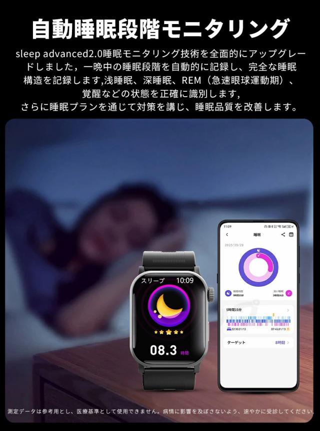 【10%超還元セレクト】スマートウォッチ 通話機能 Bluetooth5.3 2.1インチ大画面 心拍・血中酸素・睡眠・健康管理 音楽制御・歩数計 IP65防水 着信通知 iPhone/Android対応 日本語対応 ギフトに最適 f540_15