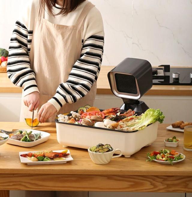 【10%超還元セレクト】卓上コンパクトレンジフード 卓上吸煙機 焼肉 無煙 卓上換気扇 小型 静音 USB充電式 脱臭 ポータブル 家庭用 屋内バーベキュー対応_1