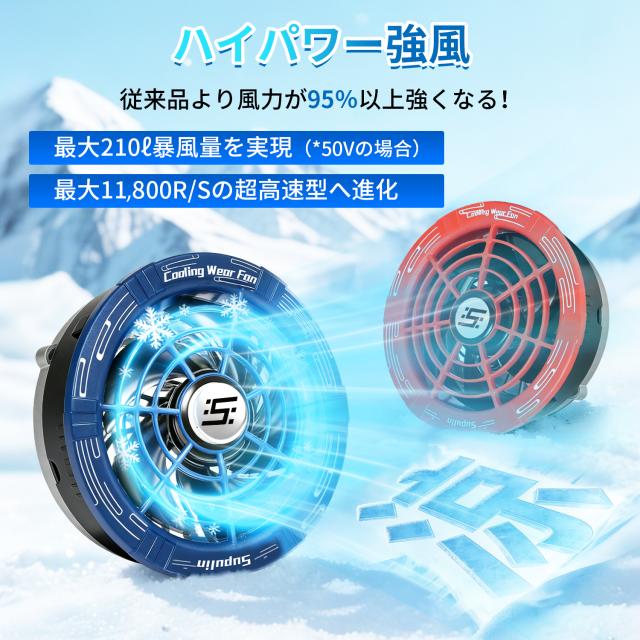 週末セール新品★Fentron 空調服ファンバッテリーセット 24V強力送風 2026年新型 50V 45V(冷却ペルチェ付) 40V バッテリー ファンセット