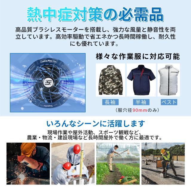 2026年新型 50V 45V(冷却ペルチェ付) 40V バッテリー ファンセット