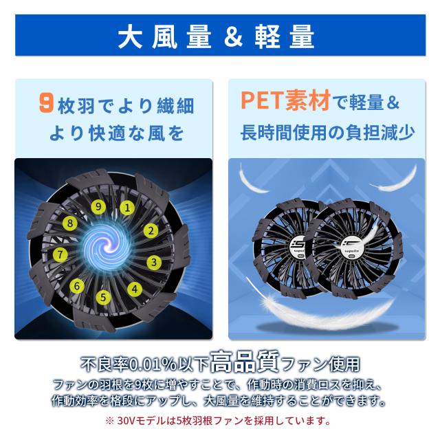 空調服 空調ウェア ベスト】30Vバッテリー ファン セット 2024最新