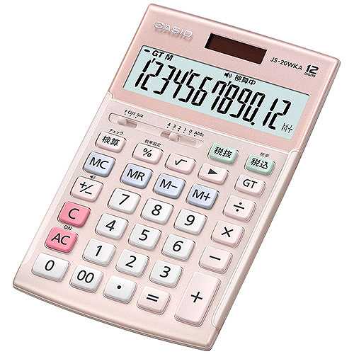カシオ計算機 CASIO 実務電卓(検算タイプ) ジャストタイプ12桁 ピンク JS-20WKA-PK-N (倉庫AN)の通販は