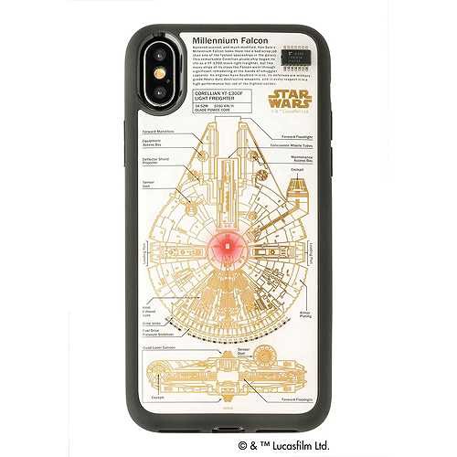 STAR WARS スター・ウォーズ グッズコレクション FLASH M-FALCON 基板アート iPhone Xケース　白 F10W (倉庫AN)