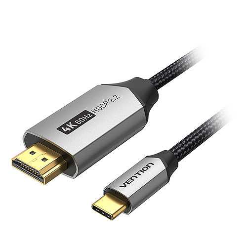 VENTION USB-C to HDMIケーブル コットン編み アルミニウム合金1.5m ブラック CR-2090 (倉庫AN)の通販は 5,638円