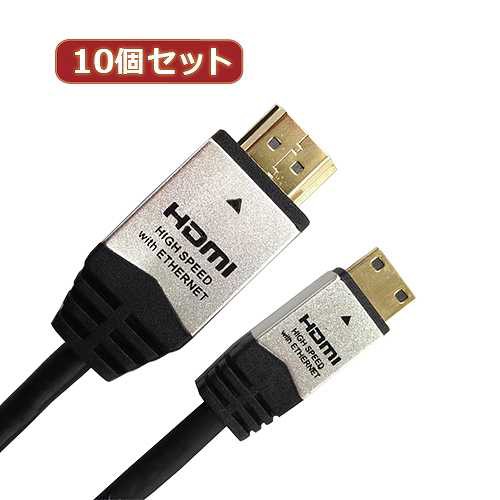 10個セット HORIC HDMI MINIケーブル 2m シルバー HDM20-015MNSX10 (倉庫AN)