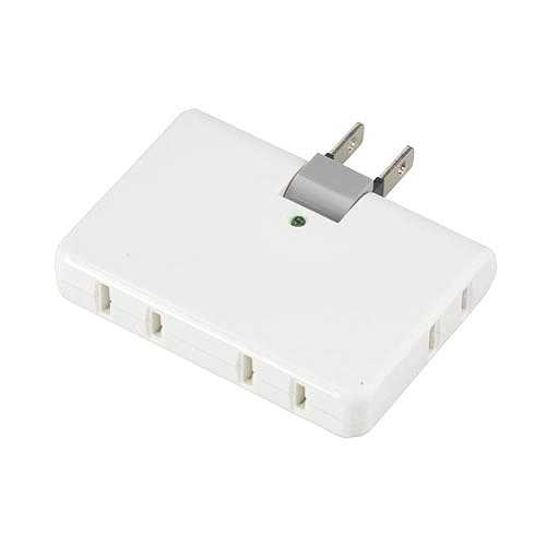 【5個セット】 YAZAWA 強力雷ガード付4個口コーナータップ Y02HCK400WHX5 (倉庫AN)の通販は