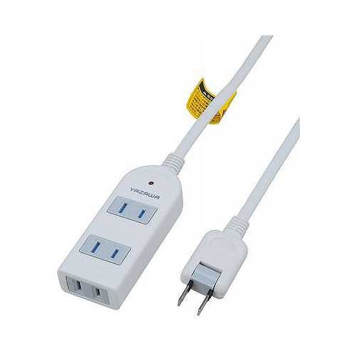 【5個セット】 YAZAWA 雷ガード付延長コード・タップ3個口 Y02KS301WHX5 (倉庫AN)の通販は