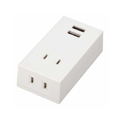 【5個セット】 YAZAWA フロントタップ型2AC+2USB2.1Aホワイト Y02FS400WH2UX5 (倉庫AN)の通販は