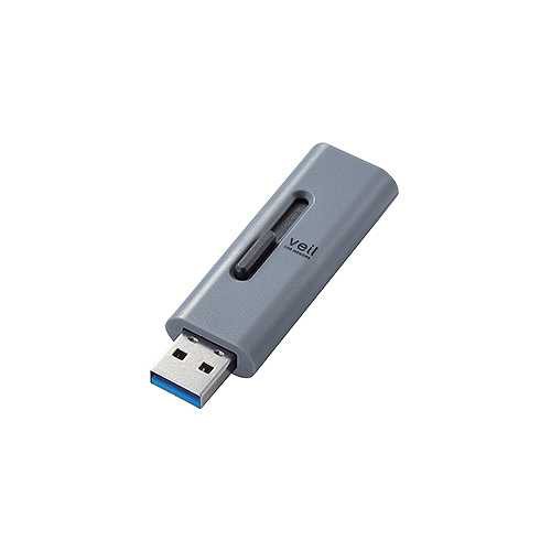 【5個セット】エレコム USBメモリー/USB3.2(Gen1)対応/スライド式/32GB/グレー MF-SLU3032GGYX5 (倉庫AN)