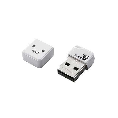 【5個セット】エレコム USBメモリ/USB2.0/小型/キャップ付/16GB/ホワイト MF-SU2B16GWHFX5 (倉庫AN)