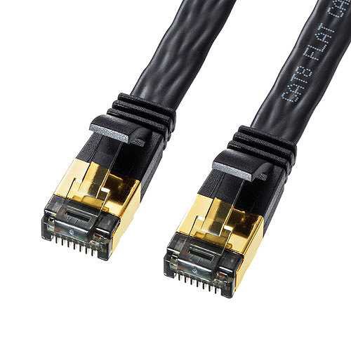 【5個セット】 サンワサプライ カテゴリ8フラットLANケーブル 7m ブラック KB-T8FL-07BKX5 (倉庫AN)の通販は 15,940円