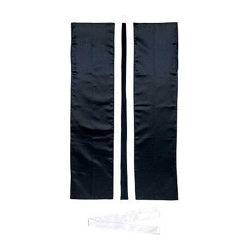 【10個セット】 ARTEC ソフトサテンロングハッピ S 黒/銀襟 (ハチマキ付) ATC14444X10 (倉庫AN)の通販は