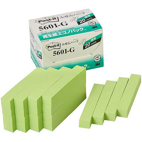 【5個セット】 3M Post-it ポストイット 再生紙エコノパック ふせんハーフ 3M-5601-GX5 (倉庫AN)の通販は 7,849円