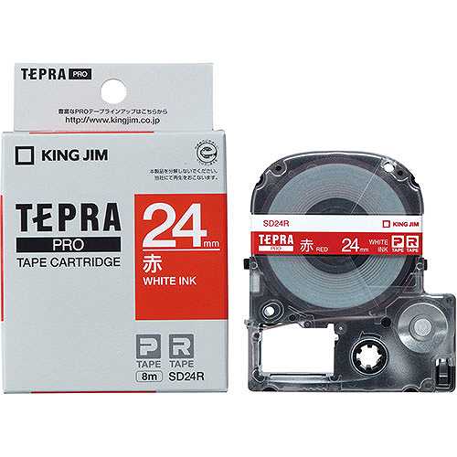 【5個セット】 KING JIM キングジム テプラPROテープビビッド 24mm 赤 KJ-SD24RX5 (倉庫AN)の通販は